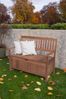 Gartenbank RENNES 2-Sitzer mit Staufach - 107cm Breit, Eukalyptus, Natur | Terrassenbank Wetterfest Sitzbank Outdoor Bank Bild 2