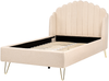Bett mit Lattenrost Bouclé AMBILLOU 120 x 200 cm Beige Bild 5