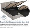 Home Collective Polsterbett Stauraumbett 120x200, 140x200, 160x200, 180x200 cm mit Kopfteil, 120×200 cm, mit Gasdruckfeder, Metallrahmen, Samtpolsterung, Grau Bild 4