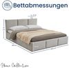 Home Collective Polsterbett Stauraumbett 120x200, 140x200, 160x200, 180x200 cm mit Kopfteil, 120×200 cm, mit Gasdruckfeder, Metallrahmen, Samtpolsterung, Grau Bild 3