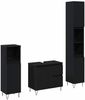 vidaXL Badezimmermöbel-Set 3 pcs Schwarz Eichen-Optik 30 x 30 x 190 cm 3333097 Bild 2