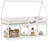 vidaXL Hochbett mit Dach Weiß 90x190 cm Massivholz Kiefer 3282099 Bild 2