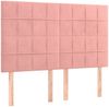 vidaXL Boxspringbett mit Matratze Rosa 140x190 cm Samt 3137844 Bild 5