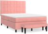 vidaXL Boxspringbett mit Matratze Rosa 140x190 cm Samt 3137844 Bild 2