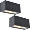 HYBRID LED Außenwandleuchten 2er SET, Solar & Strom 230V, Anthrazit, 18 x 9 x 8 cm Bild 2