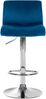 CLP Barhocker Hover Samtbezug höhenverstellbar drehbar mit Rückenlehne,blau Metall in Chromoptik Bild 5