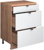 Küchenschrank für Dachschrägen R-Line Weiß Riffel 60 cm ohne Schräge mit 3 Schubladen Vicco Bild 3