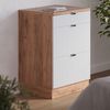 Küchenschrank für Dachschrägen R-Line Weiß Riffel 60 cm ohne Schräge mit 3 Schubladen Vicco Bild 4