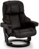 Relaxsessel Nowrac mit Hocker Schwarz Leder - Verstellbarer Fernsehsessel mit Drehfunktion Bild 3