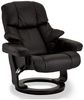 Relaxsessel Nowrac mit Hocker Schwarz Leder - Verstellbarer Fernsehsessel mit Drehfunktion Bild 4