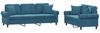 vidaXL 2-tlg. Sofagarnitur mit Kissen Blau Samt 3202279 Bild 2