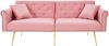 2-Sitzer Schlafsofa H 70 x T 173 x B 75 cm mit Schlaffunktion, Liegefläche 147 x 85 cm, Samtbezug in Pink Bild 5