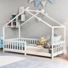 Hausbett Kinderbett 90×200 cm mit Rausfallschutz und Lattenrost, Weiß Bild 4
