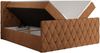 Boxspringbett mit gesteppter Front und Kopfteil, Multipocket-Matratze, zwei Bettkästen - MIREN DUO - 160 x 200 cm - Orange Stoff - H3 Bild 4
