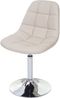 2er-Set Esszimmerstuhl HWC-A60, Stuhl Drehstuhl, Chrom ~ Kunstleder creme Bild 2