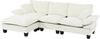 Ecksofa aus Chenille 264x155x90 cm mit Ottomane & 2 Kissen, beige Bild 4