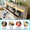 Novelux Polsterbett 140x200 cm mit Stauraum und LED-Beleuchtung – Leinen Beige, Doppelbett inklusive USB/Typ-C Anschlüssen und hydraulischem Bettkasten Bild 3