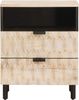 vidaXL Nachttisch mit Schubladen Weiß 50 x 33 x 60 cm Massivholz Mango 4017874 Bild 3