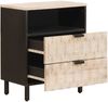 vidaXL Nachttisch mit Schubladen Weiß 50 x 33 x 60 cm Massivholz Mango 4017874 Bild 2