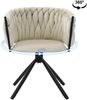 Esszimmerstuhl 71×51×61 cm mit 360°-Drehfunktion – Samtbezug in Beige und Metallgestell Bild 4