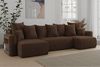 MEBLINI Schlafcouch mit Bettkasten - 312x142x73cm - Dunkelbraun Cordstoff - SOLARIS - Ecksofa mit Schlaffunktion - Sofa mit Relaxfunktion und Kopfstützen - Couch U-Form - Eckcouch - Wohnlandschaft Bild 2