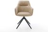 Drehstuhl Pejo-Flex Mikrofaser Beige Vintage Kreuzgestell breit Schwarz 360° drehbar Wippfunktion Taschenfederkern Bild 2