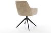 Drehstuhl Pejo-Flex Mikrofaser Beige Vintage Kreuzgestell breit Schwarz 360° drehbar Wippfunktion Taschenfederkern Bild 5