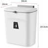 JEOBEST Mülleimer Wandmontage mit Deckel, Küchen und Bad Mülleimer 12L, Hängender Mülleimer für Küche Badezimmer Küchenschrank Bild 4