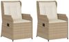 vidaXL Gartensessel mit Kissen 2 Stk. Verstellbar Beige Poly Rattan 368995 Bild 2