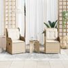 vidaXL Gartensessel mit Kissen 2 Stk. Verstellbar Beige Poly Rattan 368995 Bild 3