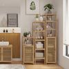 Bellamio 'Newa' Badezimmer Hochschrank, Bambus, natur, 165x33x33 cm, Badezimmerschrank mit 5 Ablagefächern Bild 2