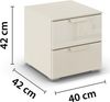 rauch Aditio Box, Nachttisch, 2 Schubladen, mit Glasfront, mit Softclose-Funktion, Farbe Beige, BxHxT 40x42x42cm Bild 4