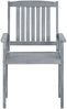 vidaXL Gartenstühle mit Kissen 6 Stk. Massivholz Akazie Grau 3078217 Bild 5