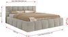 Doppelbett mit Gasdruckfeder, Polsterbett NIRA CLASSIC Holzlattenrost Bett mit Stauraum, gepolstertes Kopfteil Bettkasten Foam Matratze - 180 x 200 cm - Hellgrau Strukture - MIRO LUX Bild 4