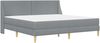 vidaXL Bettgestell mit Matratze Hellgrau 200 x 200 cm Polyester 3414754 Bild 3