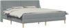 vidaXL Bettgestell mit Matratze Hellgrau 200 x 200 cm Polyester 3414754 Bild 2