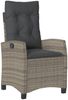 vidaXL 4-tlg. Garten-Essgruppe mit Kissen Grau Poly Rattan 3277404 Bild 3