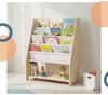 Relaxdays Bücherregal Kinder 4 Stofftaschen Bild 3