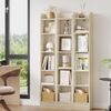 Bücherregal, 6-stöckiges Standregale, Aufbewahrungsregal, Regal für Sammlerstücke, Verstellbare Paneele, für Wohnzimmer, Büro, 24 x 30 x 169,5 cm, Weißeiche und Weiß Bild 3
