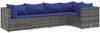 vidaXL 5-tlg. Garten-Lounge-Set mit Kissen Grau Poly Rattan 3308095 Bild 2