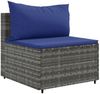 vidaXL 5-tlg. Garten-Lounge-Set mit Kissen Grau Poly Rattan 3308095 Bild 4