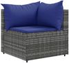 vidaXL 5-tlg. Garten-Lounge-Set mit Kissen Grau Poly Rattan 3308095 Bild 3