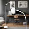 BRILONER – Stehlampe als Deko im Wohnzimmer und Leselampe, Schwenkbare Lampe, Wohnzimmerlampe, Fußtaster, Indirekte Beleuchtung, Weiß Bild 4