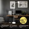 BRILONER – Stehlampe als Deko im Wohnzimmer und Leselampe, Schwenkbare Lampe, Wohnzimmerlampe, Fußtaster, Indirekte Beleuchtung, Weiß Bild 2