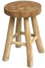 Teak Hocker KANSAS Natural Massivholz Holzhocker Sitzhocker Beistelltisch Bild 3