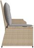vidaXL Gartenbank Verstellbar mit Kissen Beige Poly Rattan 368940 Bild 5