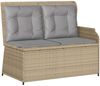 vidaXL Gartenbank Verstellbar mit Kissen Beige Poly Rattan 368940 Bild 2