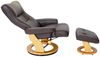 MCA Relaxsessel Montreal, Fernsehsessel Hocker, Echtleder 130kg belastbar ~ braun, naturbraun Bild 5