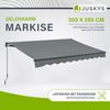 Juskys Markise - Gelenkarmmarkise mit Kurbel & Halterung, Grau, 300x250 cm Bild 2