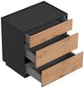 Design Nachttisch Kommode Lux XL 70cm, 3 Pushauszüge Oak für Boxspringbett : Oak / Grafit Bild 3